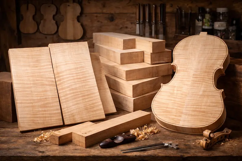 Riegelahorn für Cello – Boden und Zargen – Tonewood Berkmann